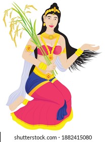 Phra Mae Phosop the lady in ilterature vector design