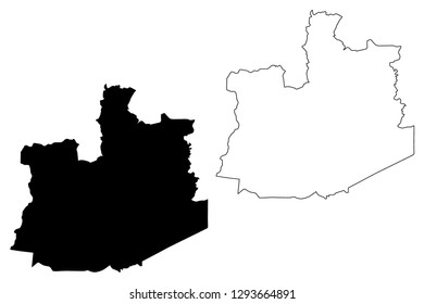 Phra Nakhon Si Ayutthaya Province (Kingdom of Thailand, Siam, Provinces of Thailand) map vector illustration, scribble sketch Phra Nakhon Si Ayutthaya map
