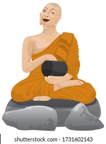 Phra Upakhut monk disciple of the Buddha vector design