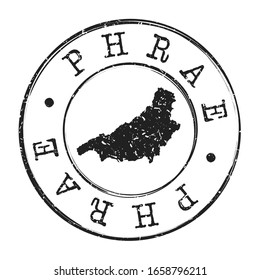 Phrae, Thailand Map Postmark. A Silhouette Postal Passport. Stamp Round Vector Icon. Vintage Postage Designs.