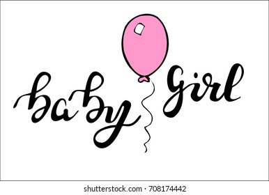 phrase baby girl hand  written lettering