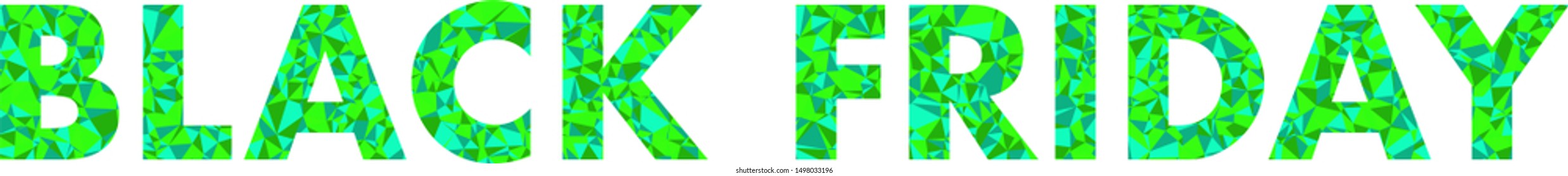 The phrase "Black Friday", covered with colored triangles. 