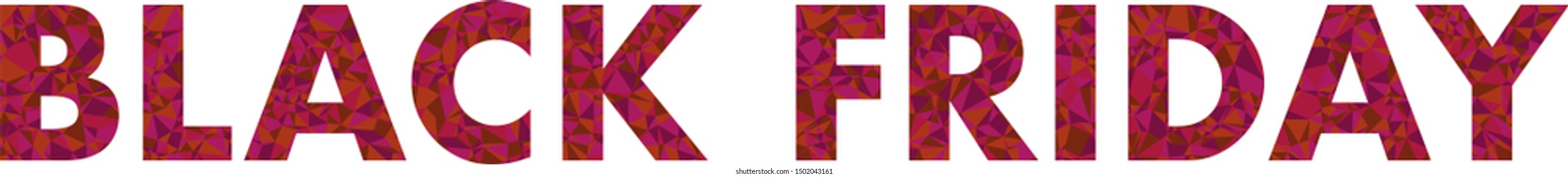 The phrase "Black Friday", covered with colored triangles. 
