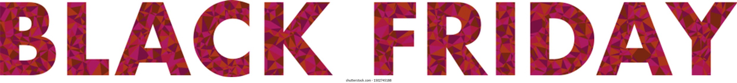 The phrase "Black Friday", covered with colored triangles. 