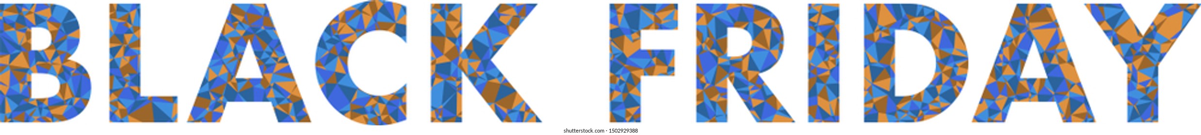 The phrase "Black Friday", covered with colored triangles. 