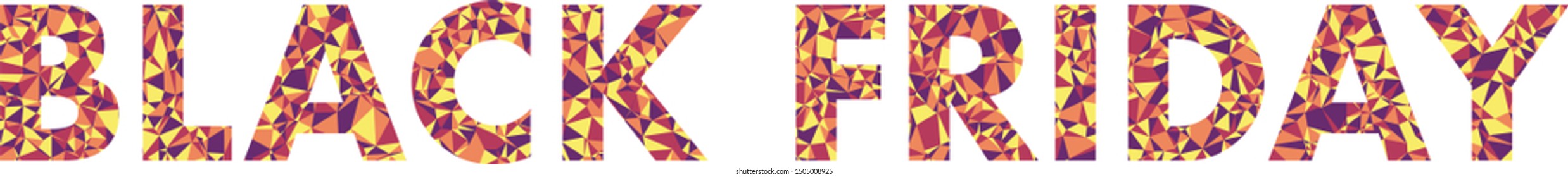 The phrase "Black Friday", covered with colored triangles. 
