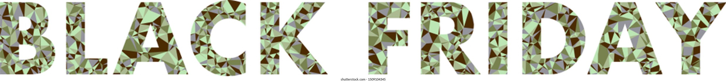 The phrase "Black Friday", covered with colored triangles. 