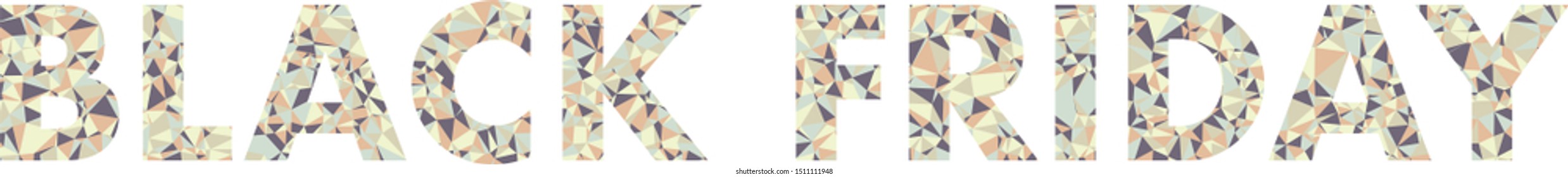 The phrase "Black Friday", covered with colored triangles. 