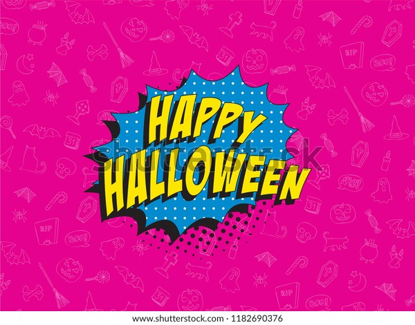 Phrase Happy Halloween Retro Comic Speech Stock Vector Royalty Free