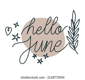 phrase of hello june with decorations