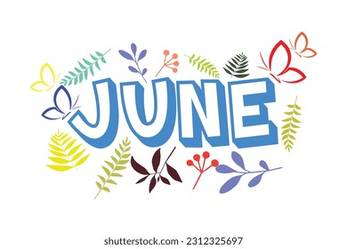 frase de hola june editable Free Vector