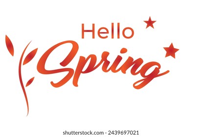 Phrase "Hello spring!" Brush Pen lettering isolated on background. Handwritten vector Illustration.