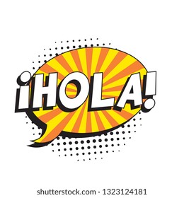 Phrase Hola Hello Spanish Retro Comic Stock Vector (Royalty Free ...