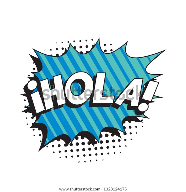 Phrase Hola Hello Spanish Retro Comic Stock Vector Royalty Free
