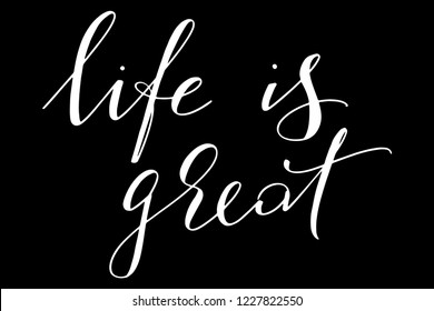 Phrase life is great handwritten text vector