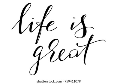 Phrase life is great handwritten text vector