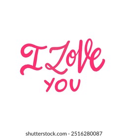 The phrase I love you is elegantly inscribed in a beautiful pink color against a pristine white background that enhances its charm