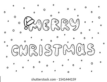 Phrase Merry Christmas. Holiday lettering. Christmas decor. Hand drawn vector illustration.