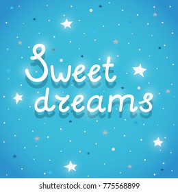 Phrase Sweet Dreams Poster Hand Drawn Stock Vector (Royalty Free ...