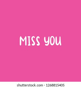 Phrase Text Miss You Handwritten Hand Stock Vector (Royalty Free ...