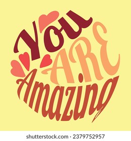 phrase for a T-shirt or sticker on a poster. Round shape, hand drawn inspirational quote. Vector outline illustration.