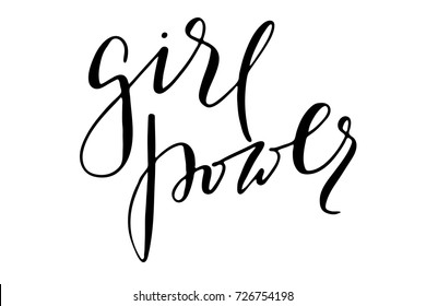 Phrase t-shirt text girl power handwritten text vector