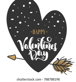  Phrase for Valentine's day. Romantic typography poster with modern brush calligraphy. Vector Illustration. Isolated on white background.