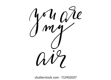 Phrase valentines day you are my air handwritten text vector
