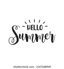 Phrase written in handwriting font: Hello summer.