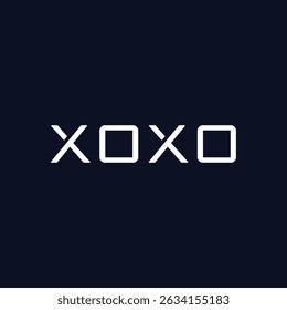 Phrase XOXO hugs and kisses black brush lettering on a white background. Slogan can be used as design element for postcard or print. Vector.