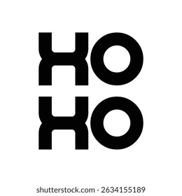 Phrase XOXO hugs and kisses black brush lettering on a white background. Slogan can be used as design element for postcard or print. Vector.
