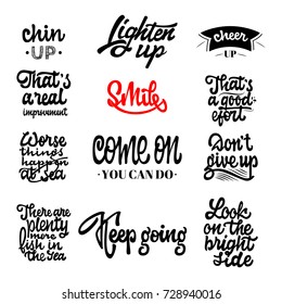 Phrases for encouragement, manual lettering, for your design, and social networks