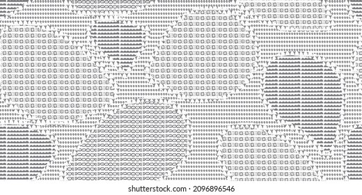Phrygia small symbol patterns geometric linear ethnic collage design   