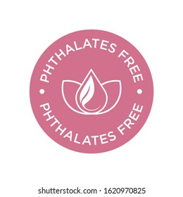 Phthalate free icon. Round isolated symbol.