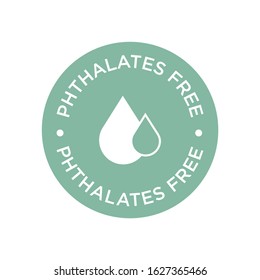 Phthalate free icon. Round isolated symbol.