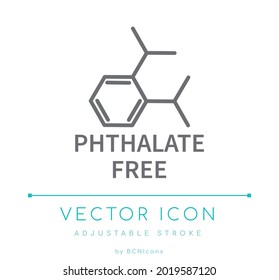 Phthalate Free Line Icon. Toxin Free Cosmetics Vector Symbol.