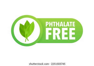 Phthalate free sign, label. Product with no phthalate added icon. Vector stock illustration.