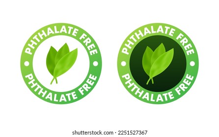 Phthalate free sign, label. Product with no phthalate added icon. Vector stock illustration.