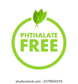 Phthalate free sign, label. Product with no phthalate added icon. Vector stock illustration