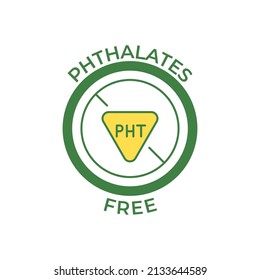 Phthalates free label icon in color icon, isolated on white background 