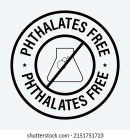 'phthalates free' vector icon. black in color, line art