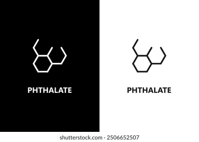 Phthalates sign or symbol. Phthalates package stamp or label. Organic food and cosmetics products. Vector icon