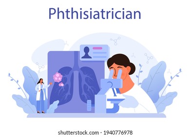 Phthisiatrician. Human pulmonary system. Idea of health and medical