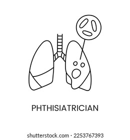 Phthisiriker Linie Symbol in Vektorgrafik, Illustration der medizinischen Beruf.