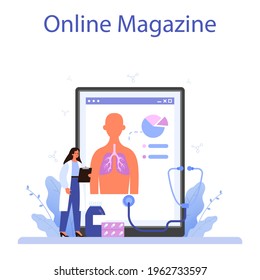 Phthisiatrician online service or platform. Human pulmonary system