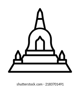 Phu Khao Thong Icon. Line Art Style Design Isolated On White Background