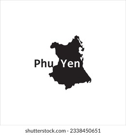 Phu Yen map and black letter design on white background
