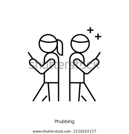 phubbing icon. Outline style icon design isolated on white background