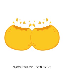 Phuchka is indian food. Gol gappe cartoon vector on white background.