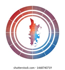 Phuket badge. Bright gradient logo of island in low poly style. Multicolored Phuket rounded sign with map in geometric style for your infographics.